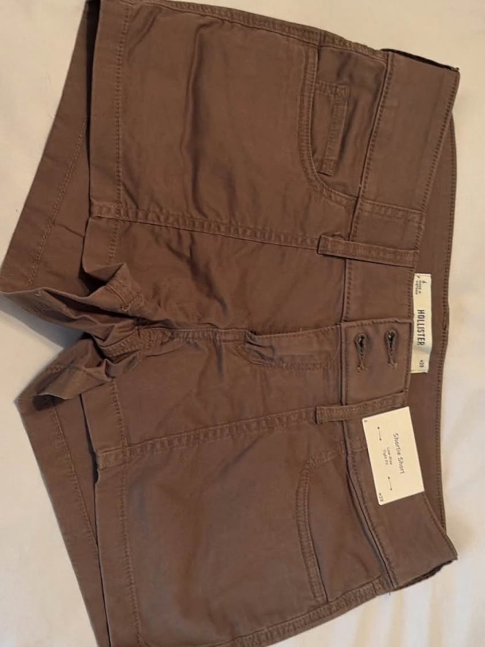 Hollister Shortie Low-Rise Brown Shorts